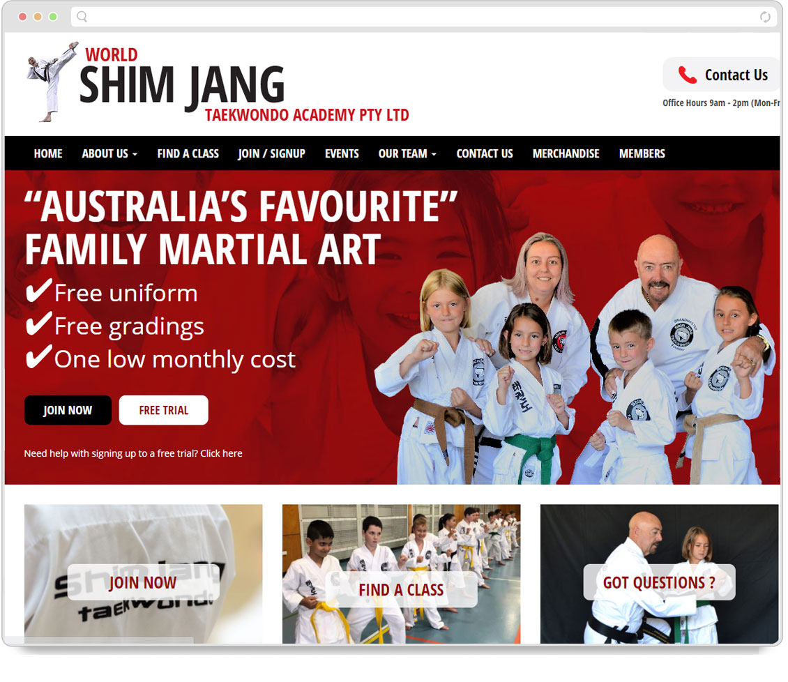 Thumbnail of Shimjang Taekwondo website